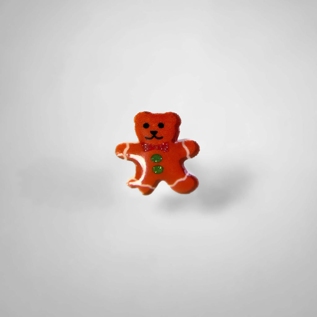 Dog Collar Charm Shaped like a christmas gingerbread bear